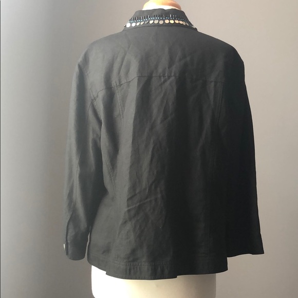 Ruby Rd. Woman Embellished Linen Blend Jacket - Picture 3 of 6